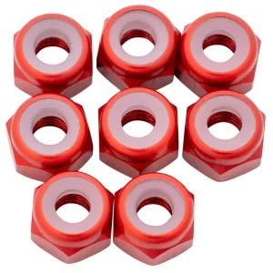1up Racing 7075 Aluminum Locknuts - M3 - Red - 870502
