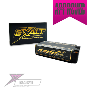 Exalt X-Rated 2S 135C HVX Hardcase Shorty Lipo Battery (7.6V/6400mAh) w/5mm Bullets EXA3211