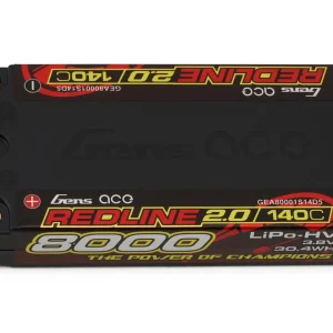 Gens Ace Redline 2.0 1S Shorty LiHV Battery 140C (3.8V/8000mAh) w/5mm Bullets - GEA80001S14D5